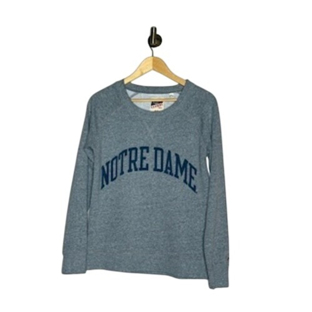 Notre Dame Gray Triblend Sweatshirt Womens Medium Collegiate Logo